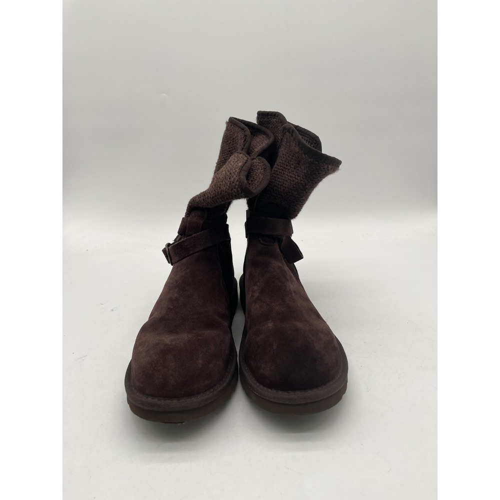 UGG Australia Nyla Wool Knit Brown Boots Stout Suede Women's 8 US 1005391